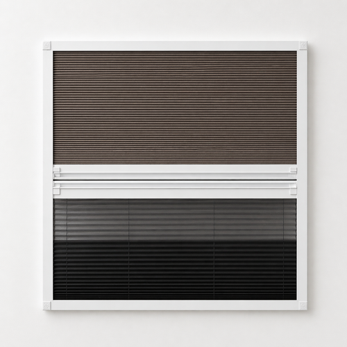 Dakgordijn® - Verduisterend Plissé + Hor dakraam gordijn 2in1 op interieur afwerking